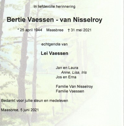 2021 3b Bertie Vaessen van Nisselroy